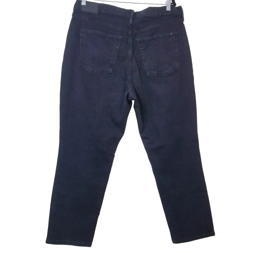 Everlane The Original Cheeky Crop Jeans Organic Cotton High Rise Black Denim - Image 2