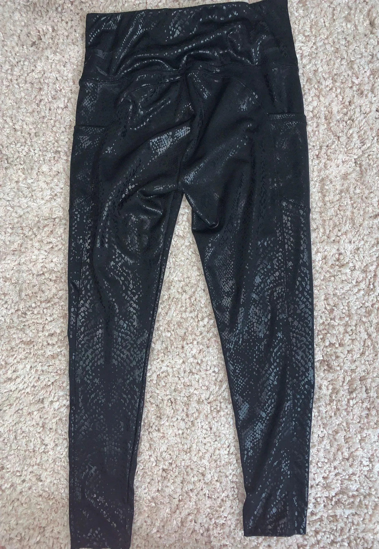 Snakeskin Active Leggings Black Size L - Image 2