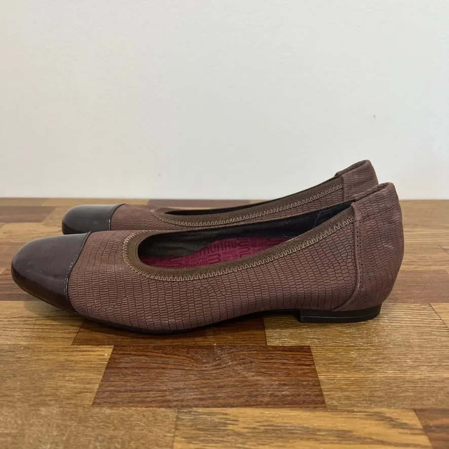 Munro Womens Ballet Danielle‎ Flats 8.5 Brown Slip On Comfort Knit Cap Toe - Image 3