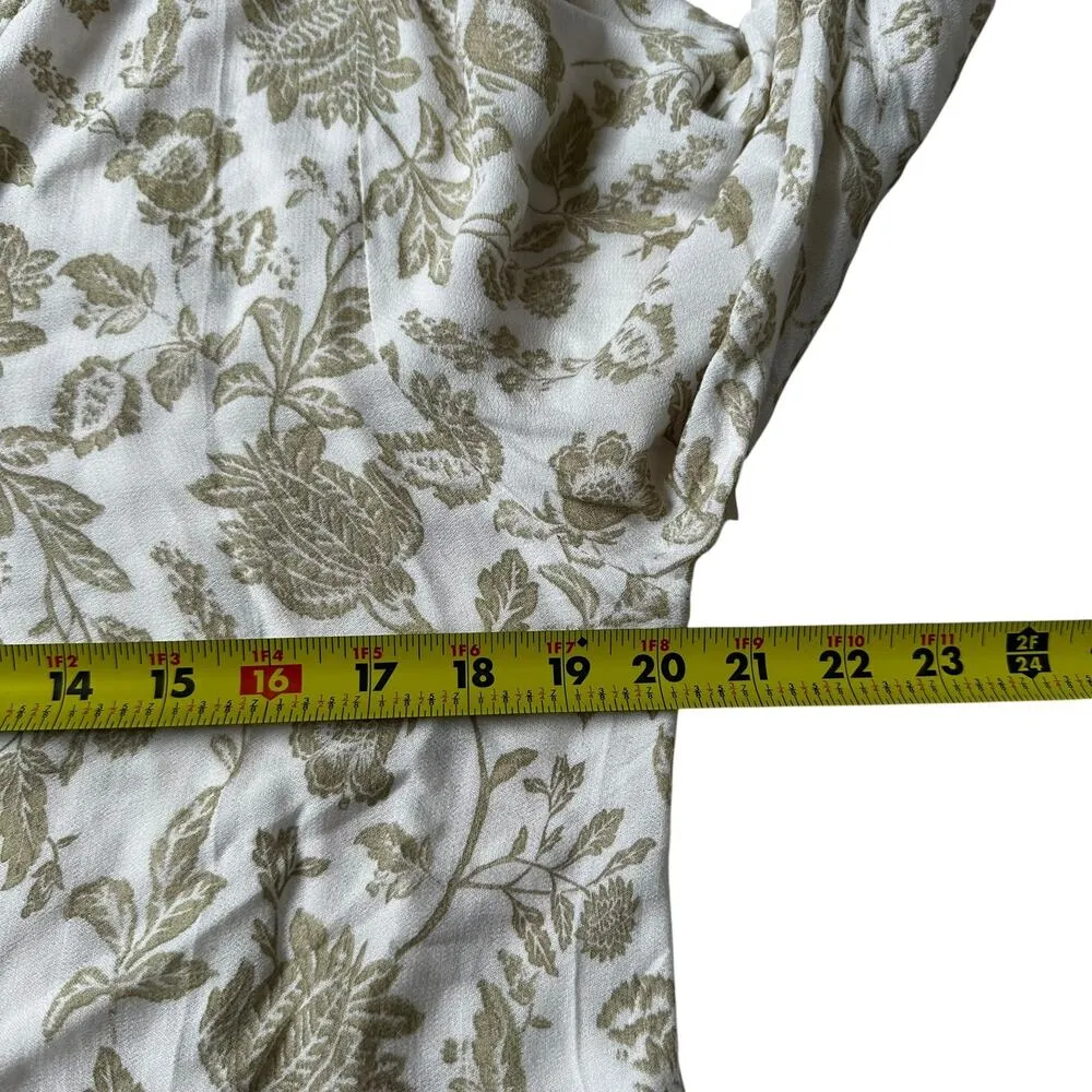 Dress Forum Green/Ivory Printed Bohemian Blouse Women Top Size Medium | 70-36 - Image 5