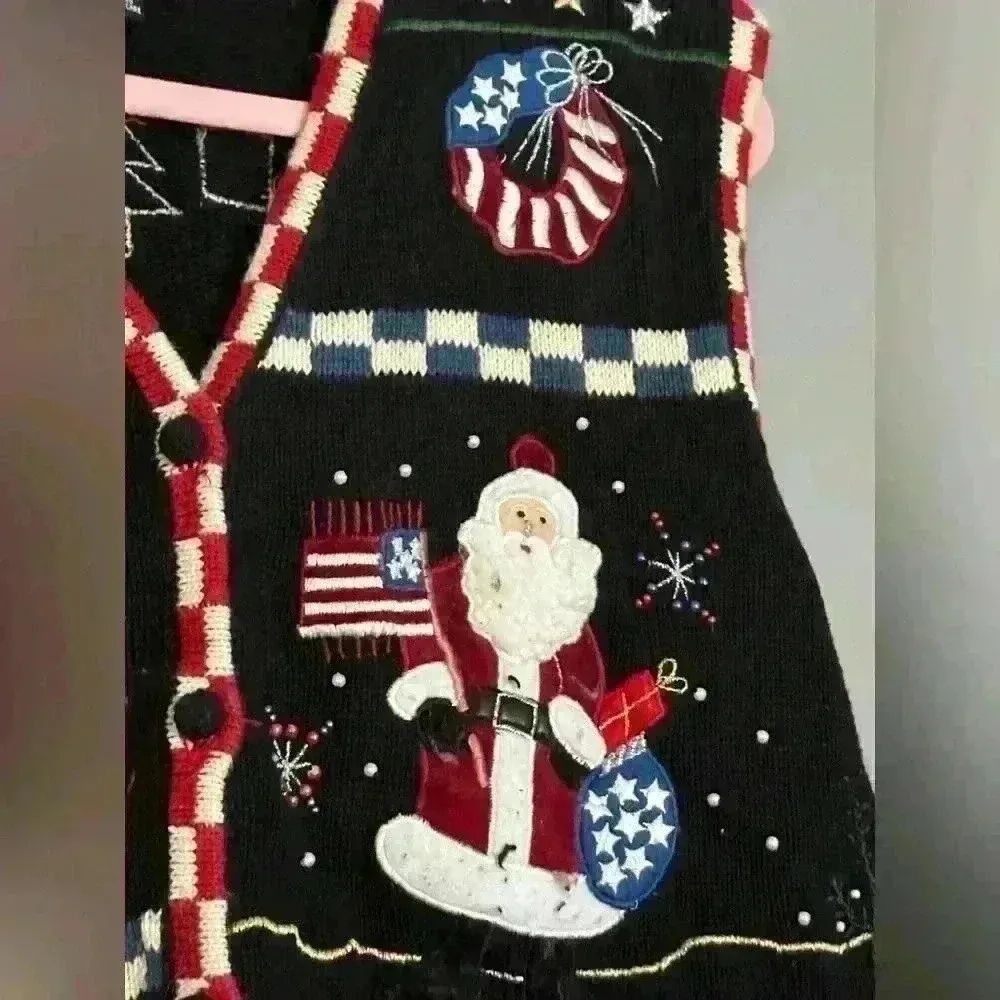 Studio Fa La La Knitted Sweater Vest (270) Black Size XL - Image 8