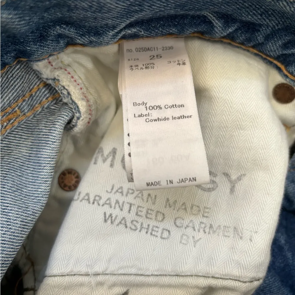 Moussy vintage Jean shorts Bermuda distressed denim   Japan button fly sz 25 - Image 6