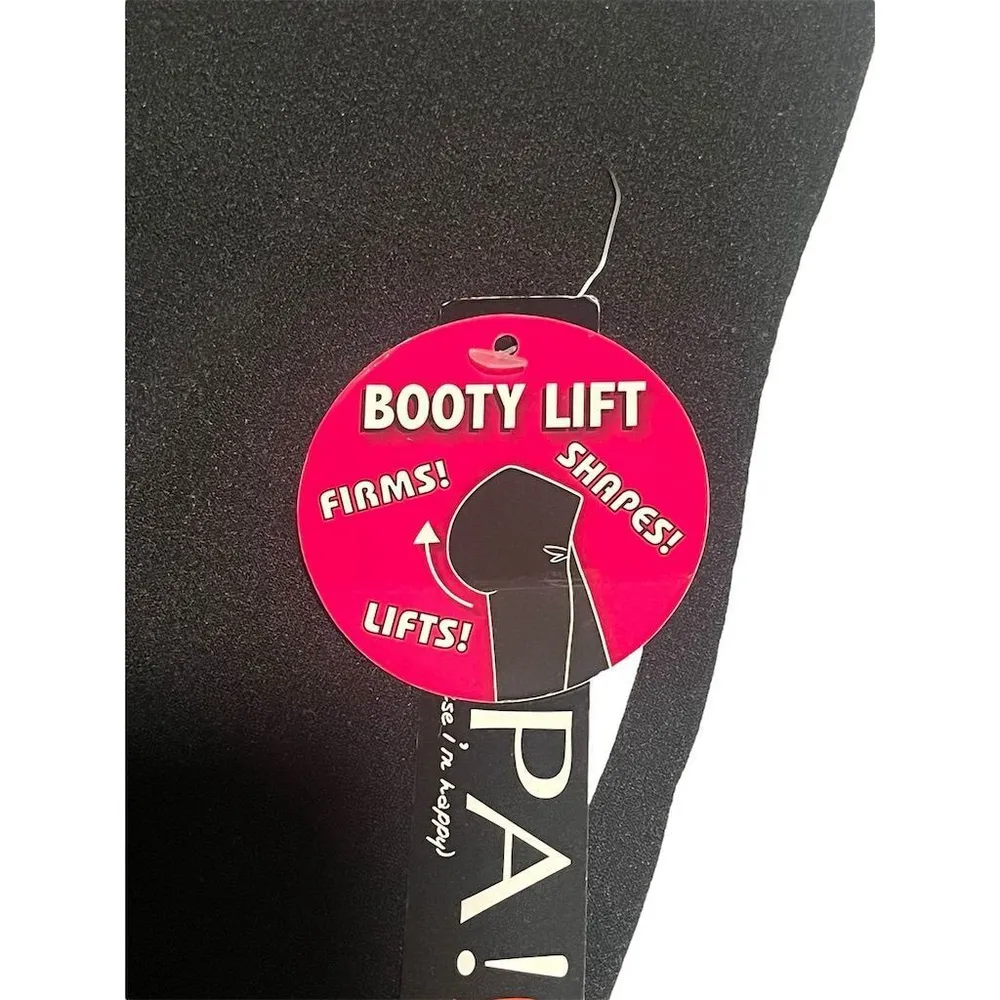 OPPA! Leggings Women's Size S Pocket Black White Love Graphic Ankle Knit NEW - Image 9