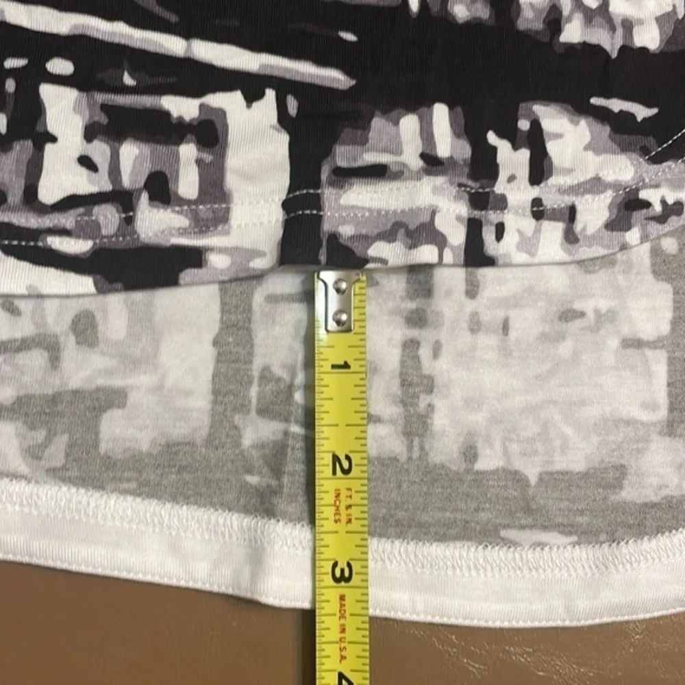 Lemon Grass tunic womens cream abstract top long sleeve blouse shirt bamboo Sz S - Image 9