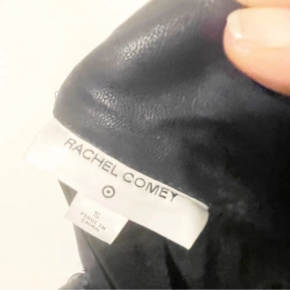 Rachel Comey x Target Small Blue Navy Faux Leather Top Long Sleeve Tie Back - Image 4