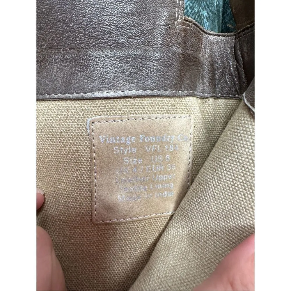 Vintage Foundry Co Distressed Leather Sherry Buckle Boots Vintage Inspired 6 Brown - Image 8