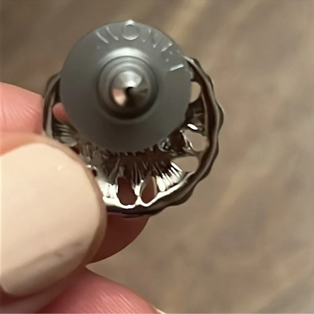 Monet Silver Crystal Stud Earrings - Image 4