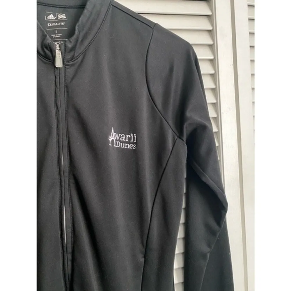 Adidas Slim Fit ClimaLite Jacket Black White Sporty Outdoor Golf Ladies Small - Image 6