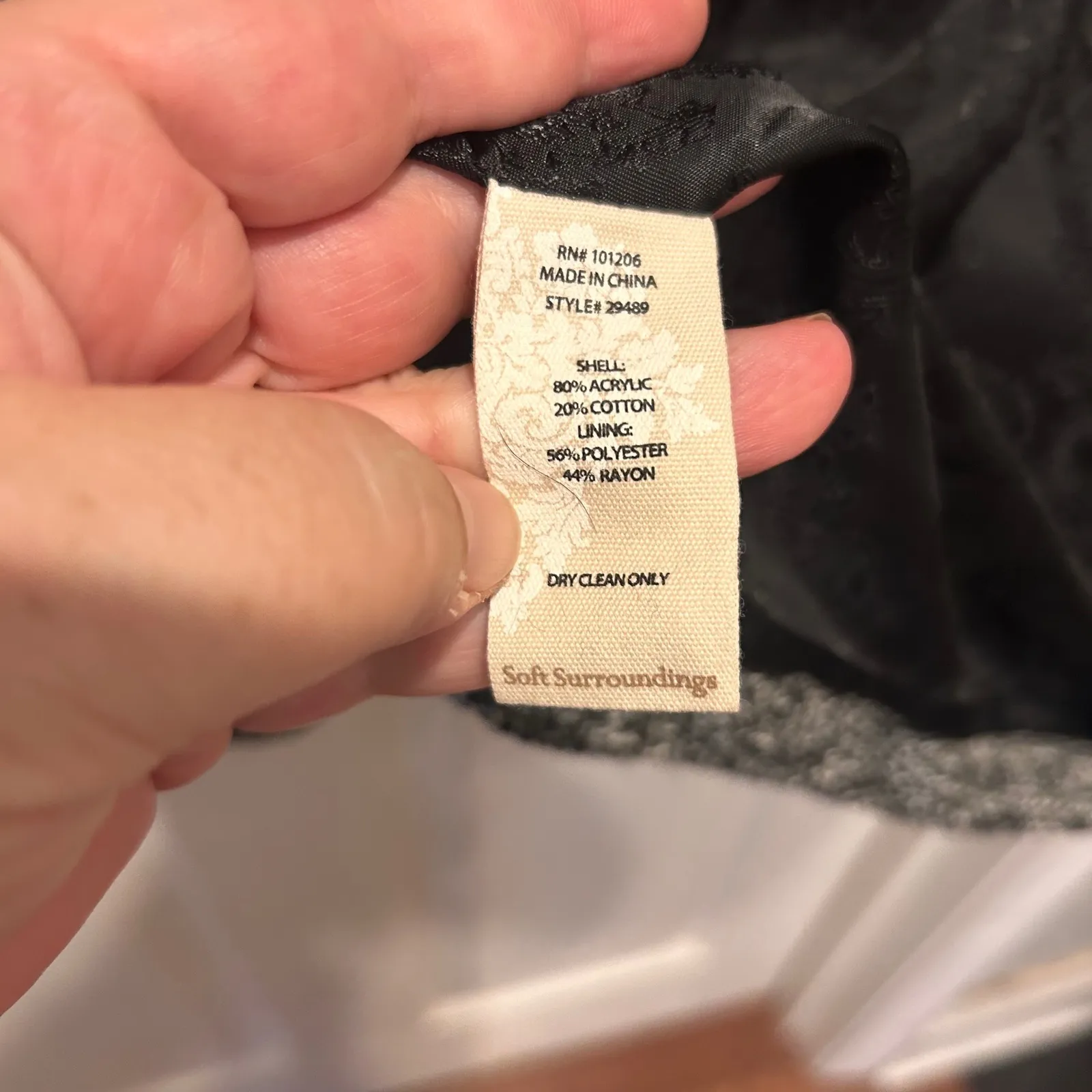 Soft Surroundings Blazer Jacket Womens XL Black Gray Tweed Career Open Front - Image 8