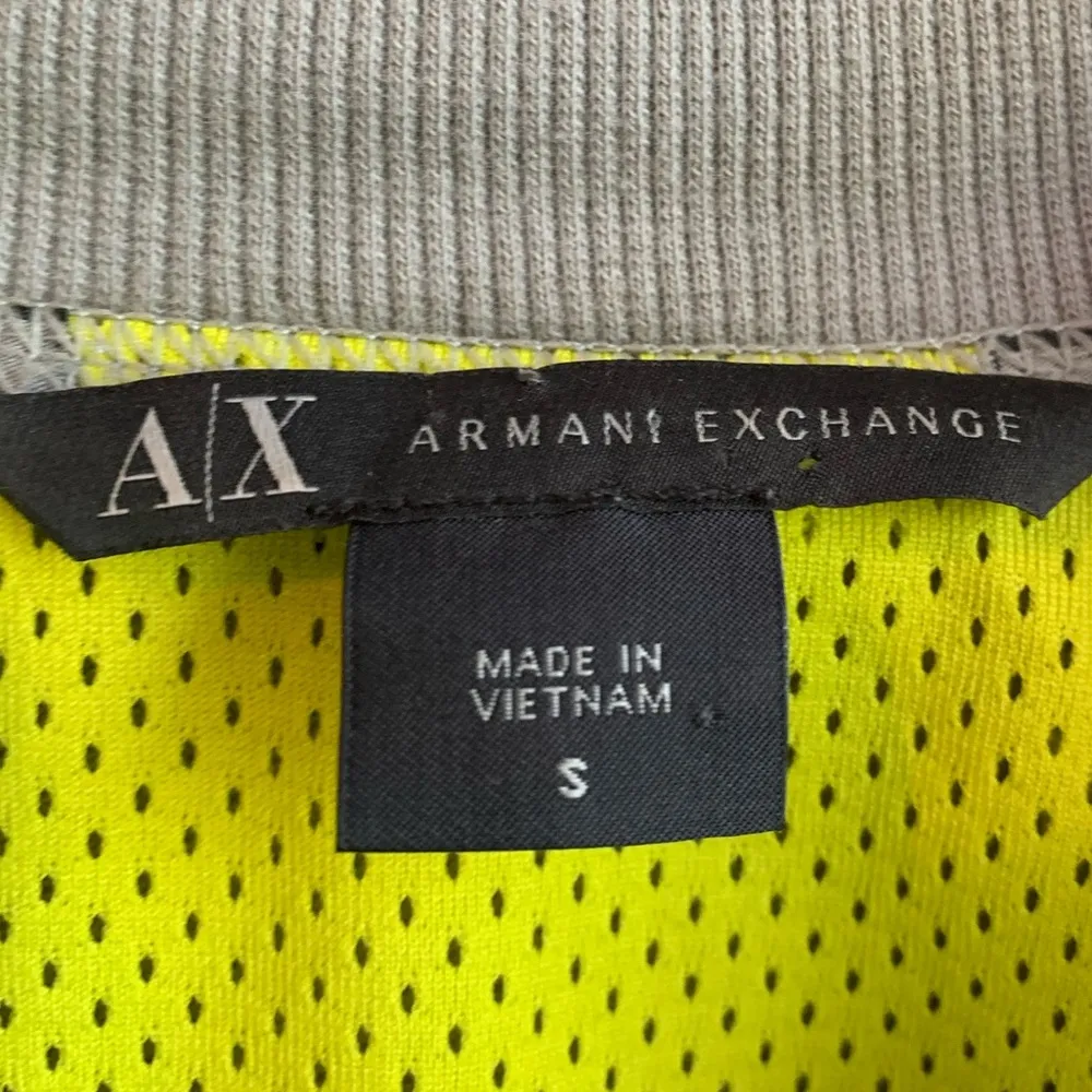 Armani Exchange Gray and Neon Yellow Long Jacket - Image 3