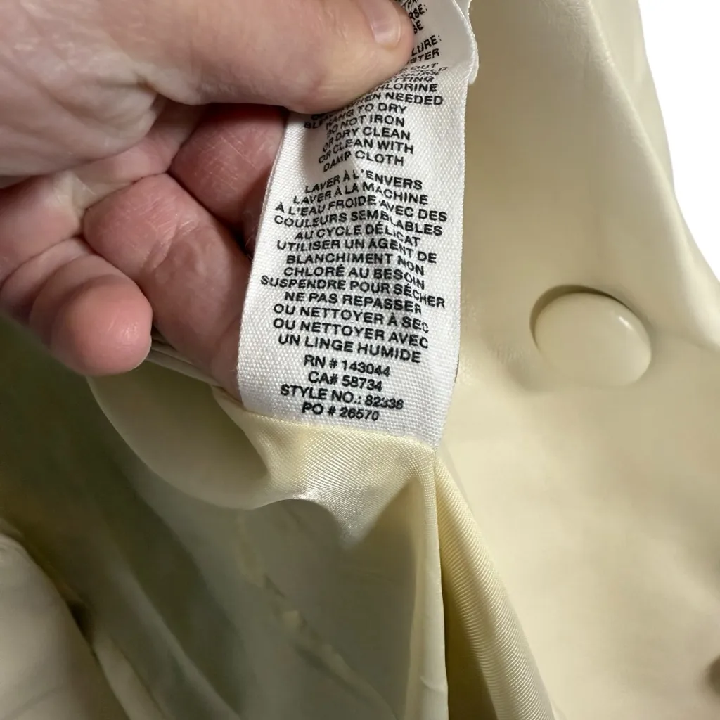 Avec Les Filles Women’s Leather Blazer Dress in Cream Size M - Image 13