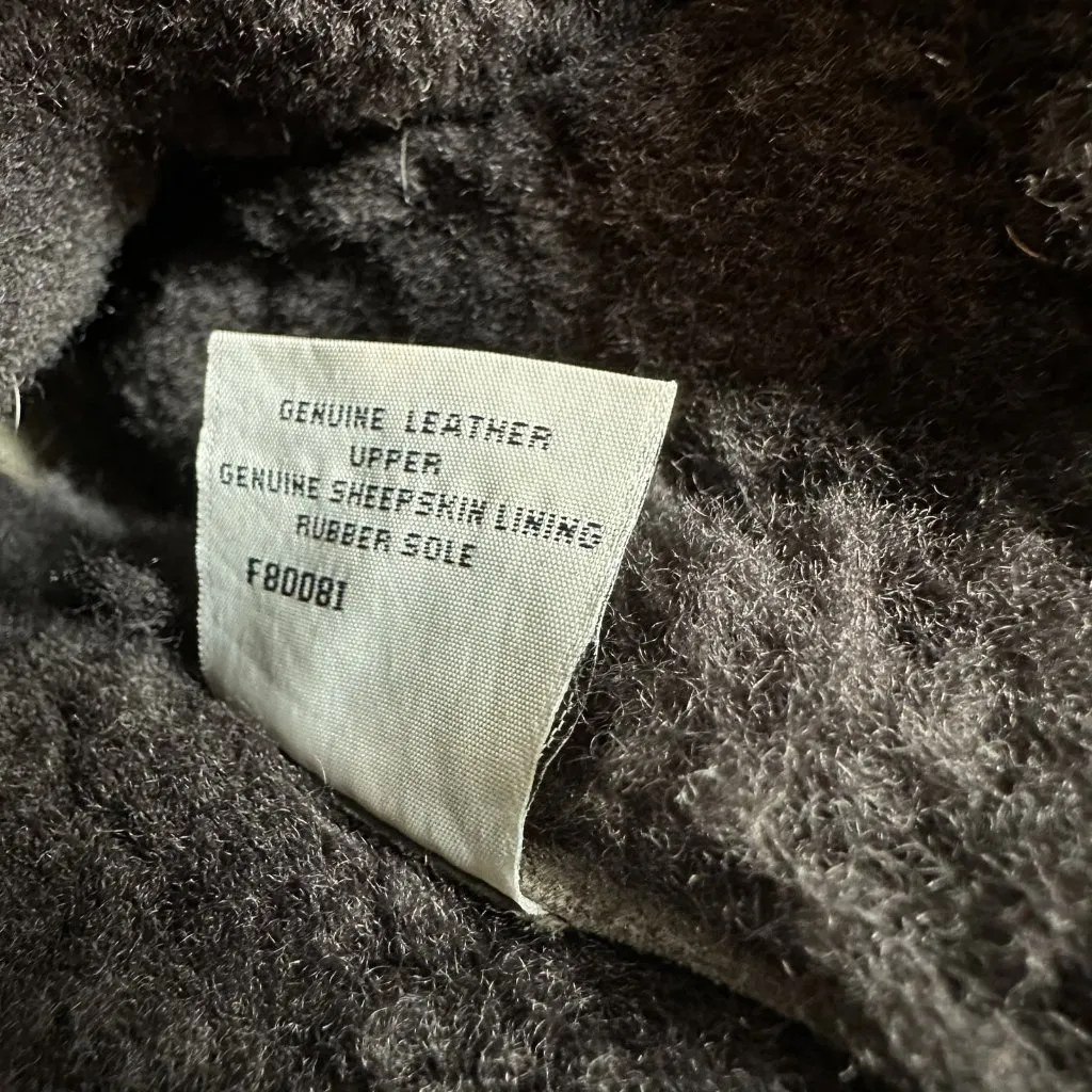 UGG Brown Sheepskin Fleece Topped Suede Boots Lace-Up Back Size 7 - Image 11