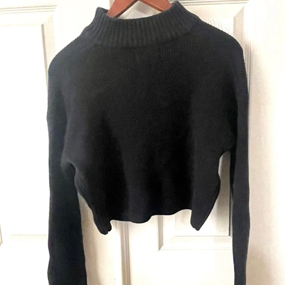 Urban Outfitters black half zip crop sweater - Image 2