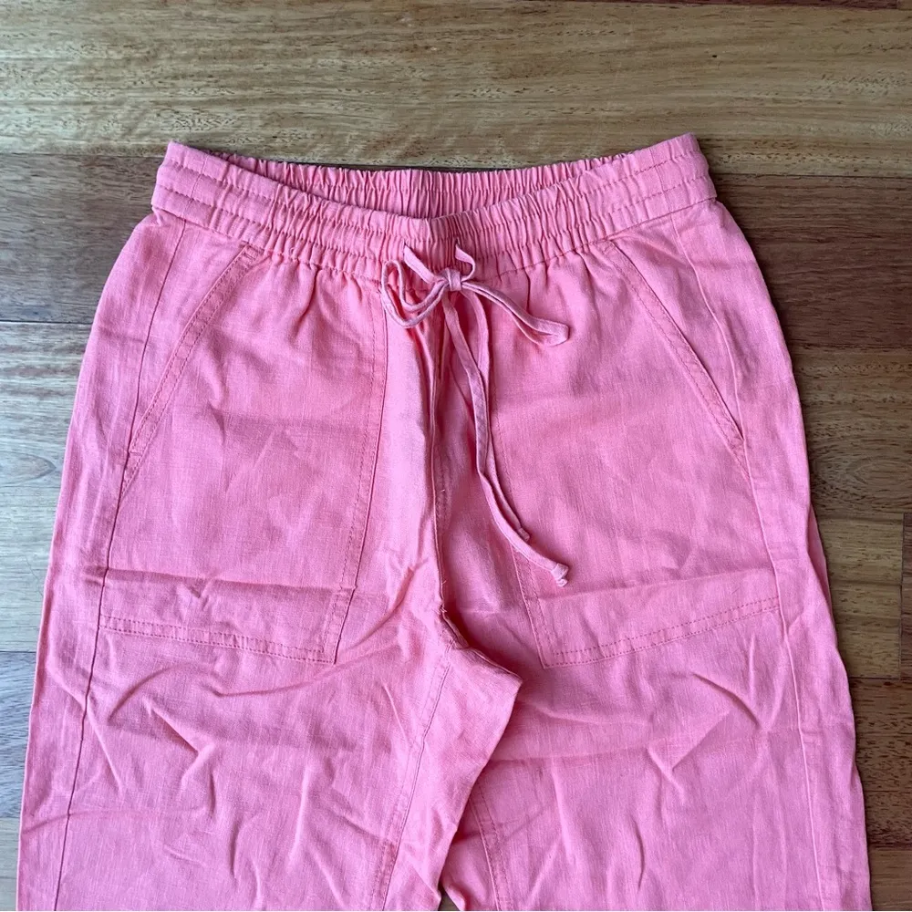 J. Crew Pink Linen Pants with Drawstring Waist & Deep Pockets - Image 5