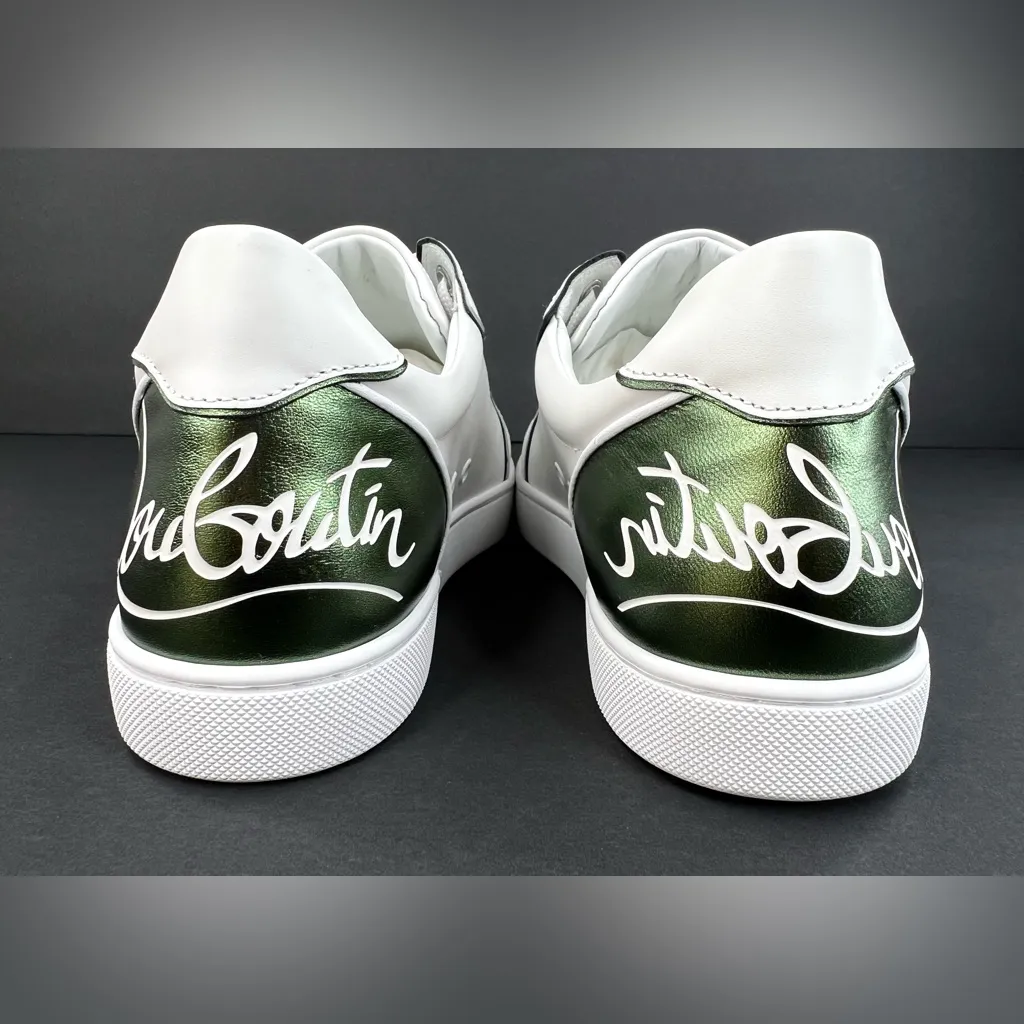 Christian Louboutin Fun Vieira Flat Leather  Metallic Logo Sneakers Size EU 41 - Image 4