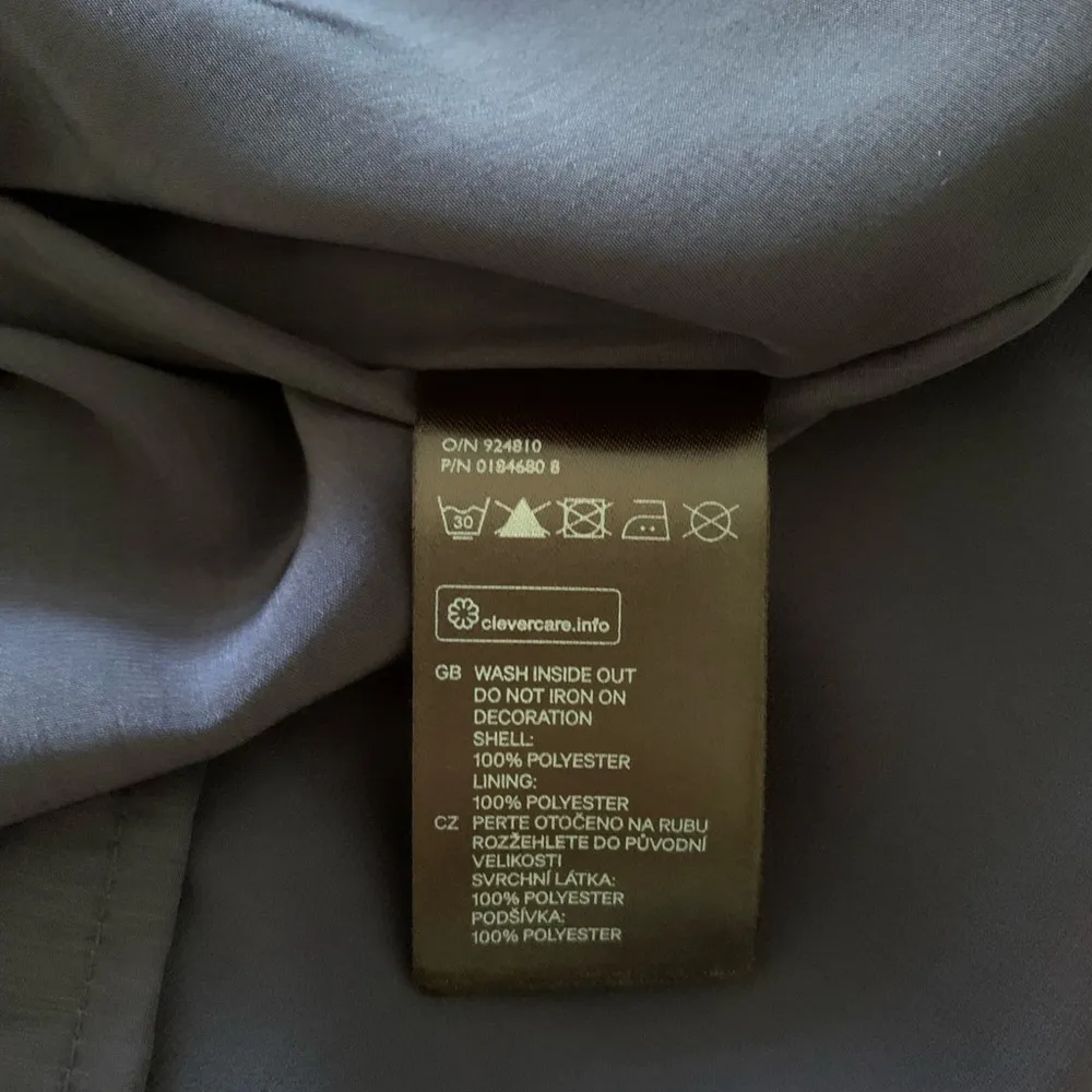 H&M Navy Blue Long-Sleeved Blouse with Bead Embellishments on Shoulders, Size M - Image 7