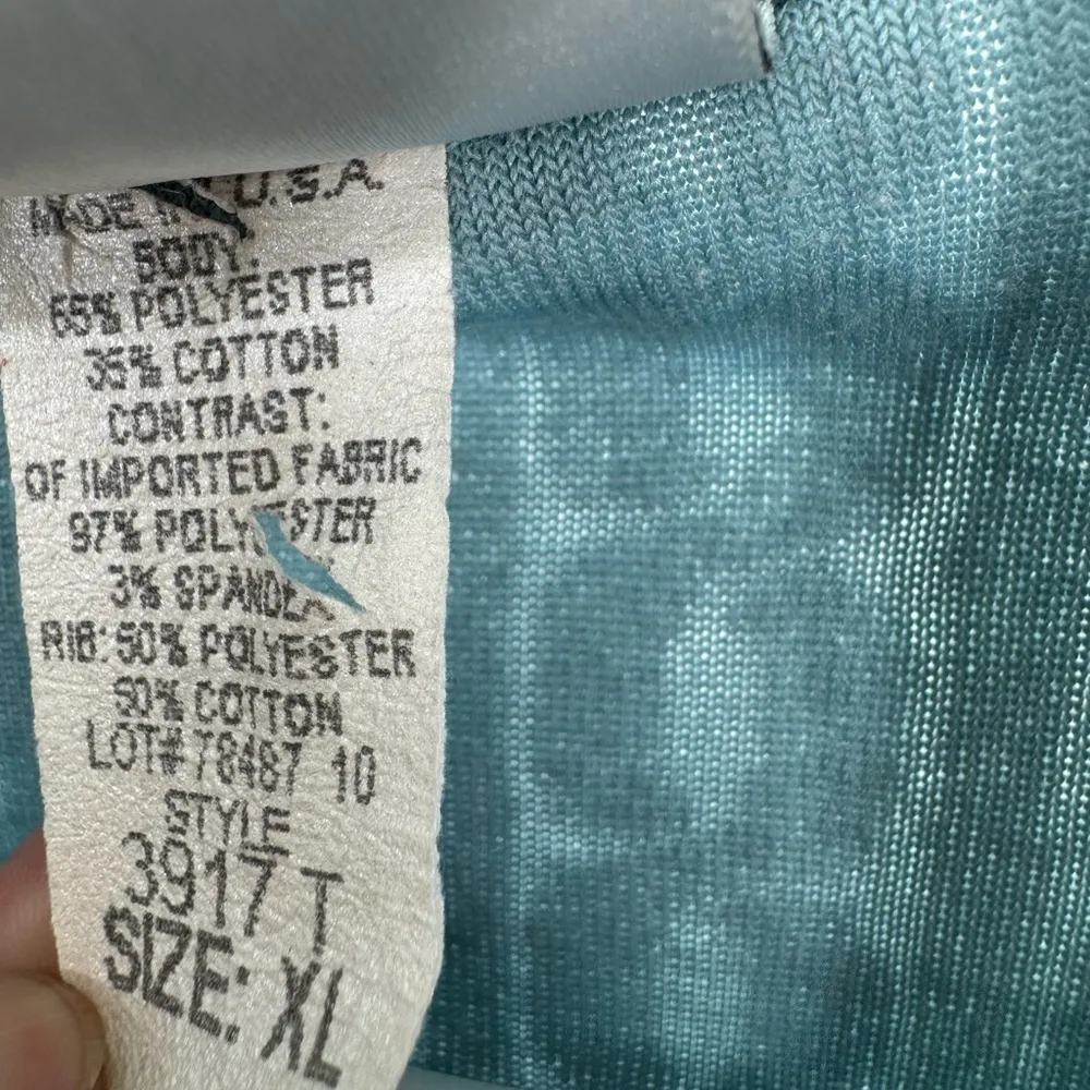 g.w. Division of graff terry cloth long sleeve polo textured vintage collared Blue Size XL - Image 14