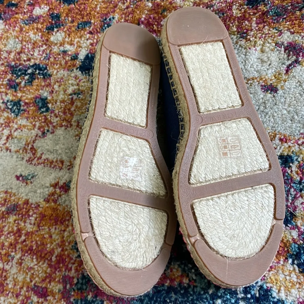 J. Crew Pink Navy Blue Canvas Colorblock cap-toe slip-on espadrilles - Image 6