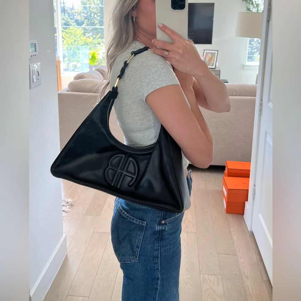 NWOT Anine Bing Kate Leather Shoulder Bag in Black - Image 2