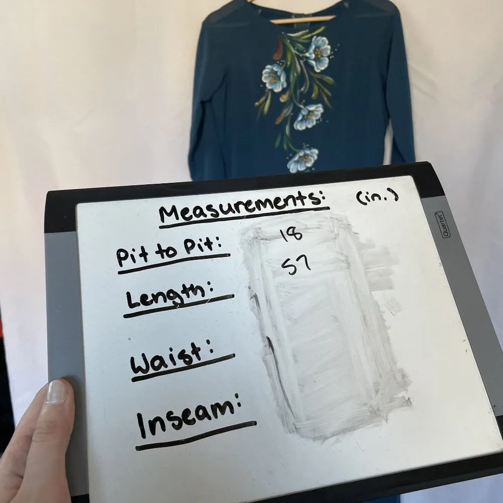 Vintage Teal Maxi Dress With Floral Hand - Image 6