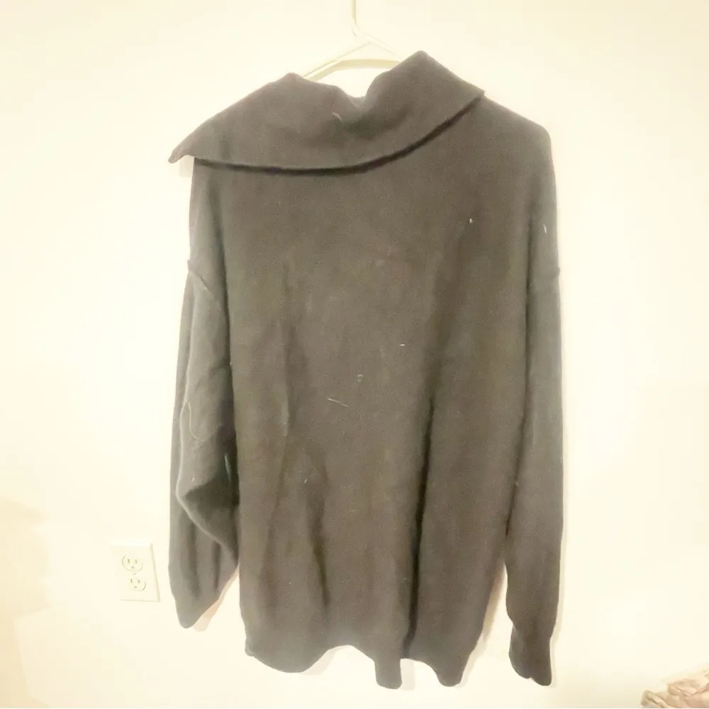 Free People Size XS Black Swim Too Deep Oversized Slouchy Cashmere Cardigan - Image 6