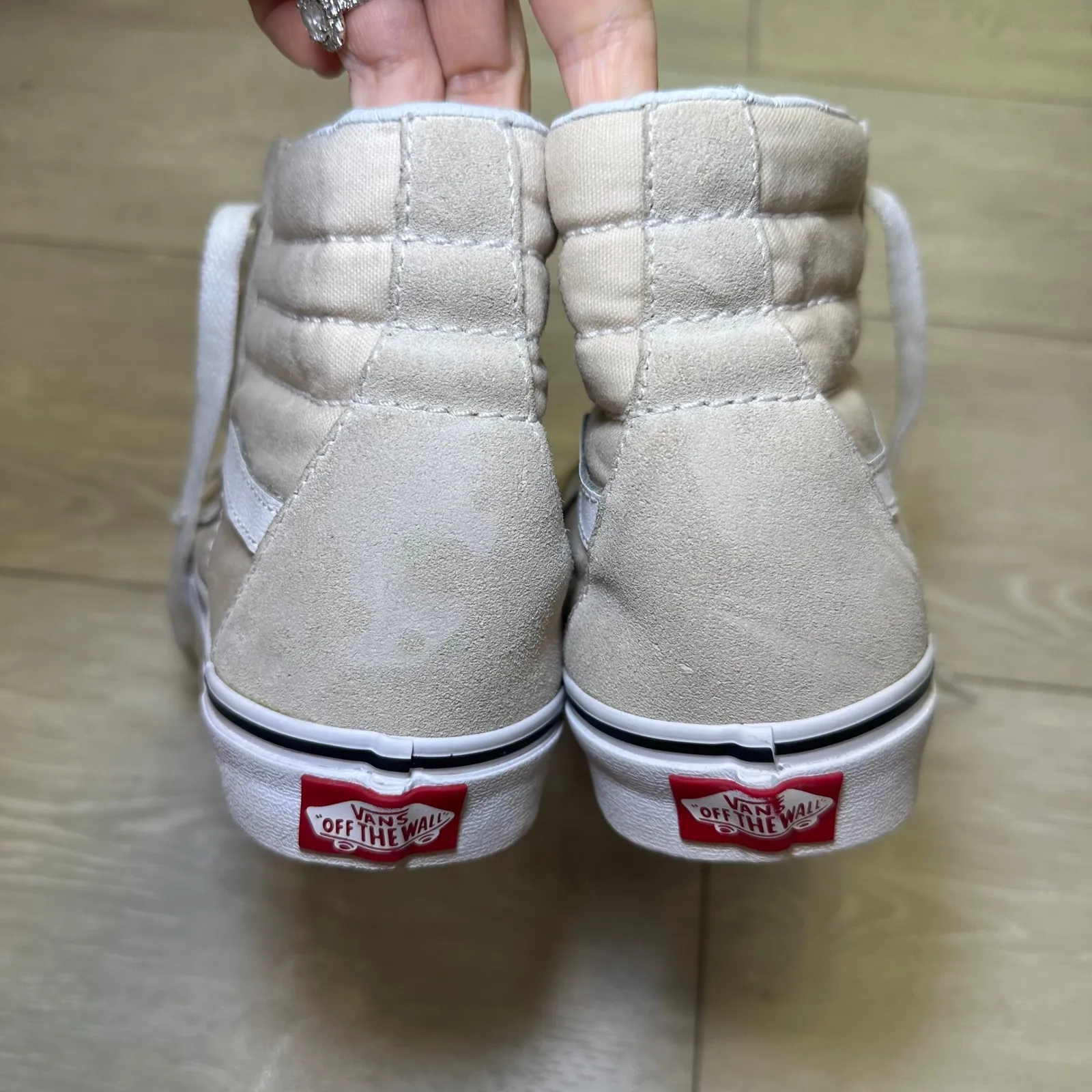 Vans s8 HI high tops French oak skater shoes sneakers women's 7 men's 5.5 Beige - Image 5