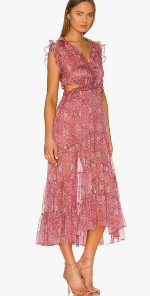 Misa Los Angeles ruffle floral midi dress - Image 2