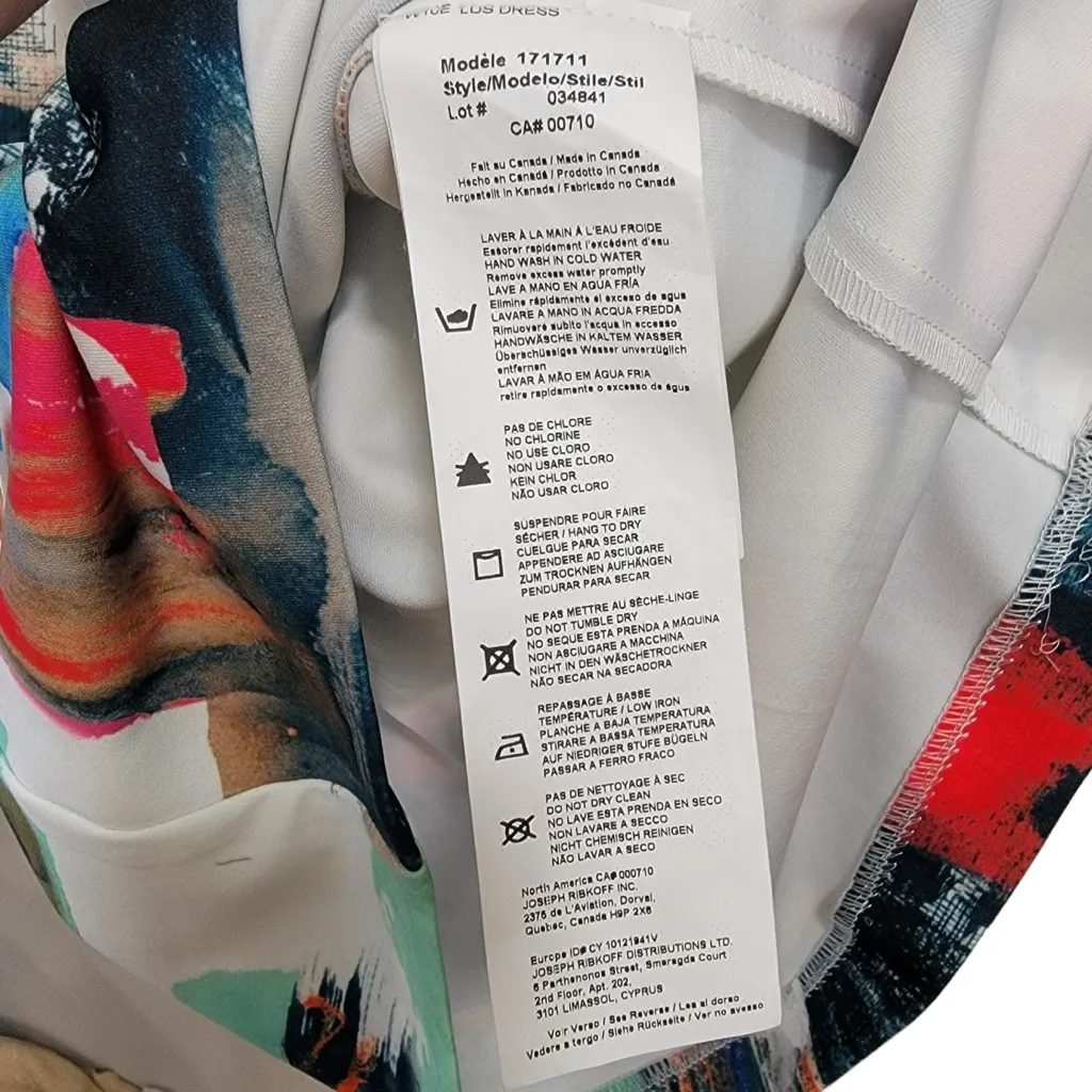 Joseph Ribkoff Paint Stroke Abstract Art Multicolor Sheath Pencil Dress Size 8 - Image 7