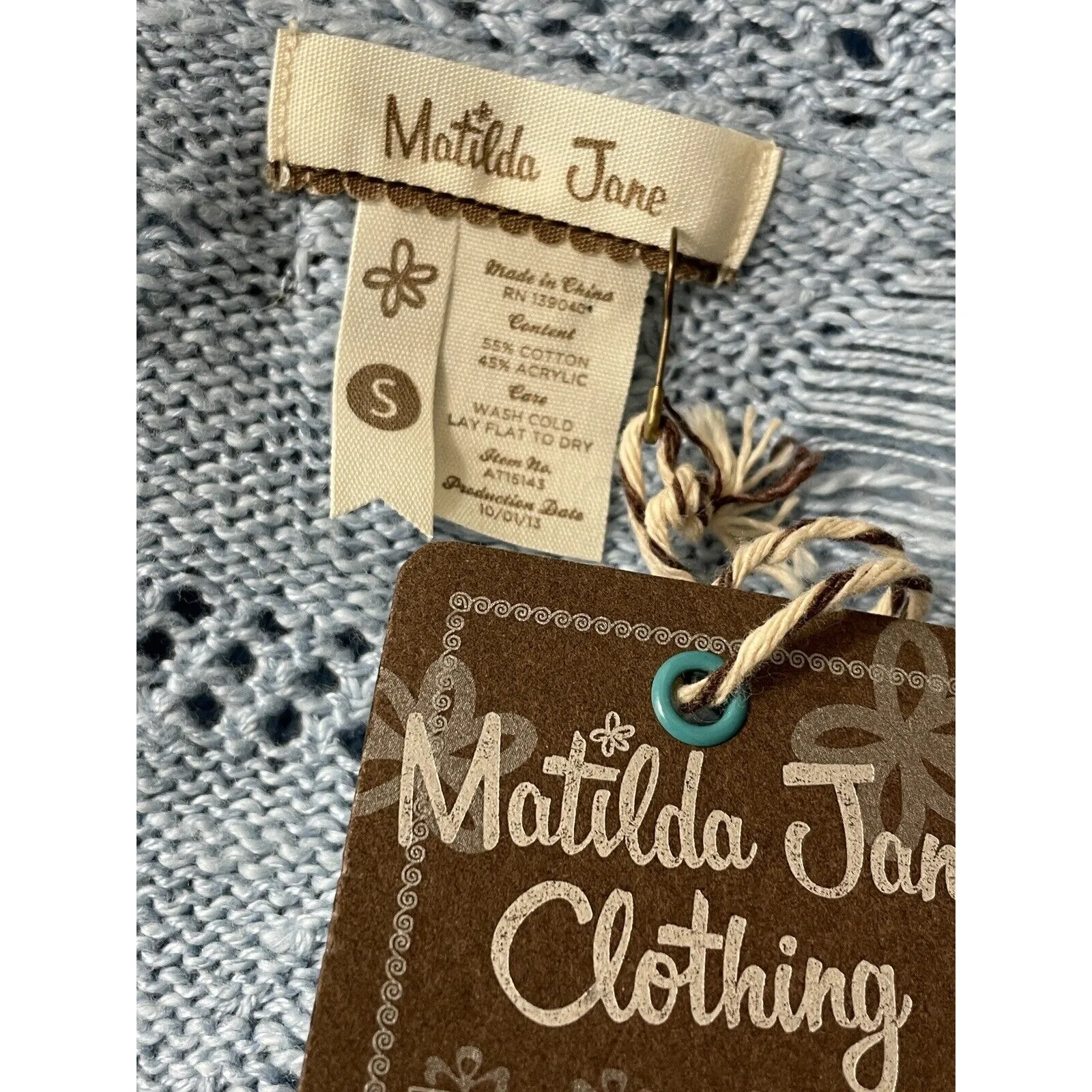 Matilda Jane Size Small Wonderful Parade Skittles Shrug Cardigan Sweater Blue - Image 6