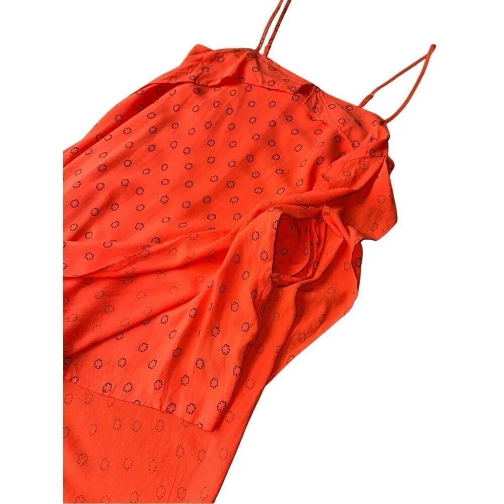 Urban Outfitters Orange Linen Ooh La La Side Slit Romper Maxi Dress Size S - Image 9