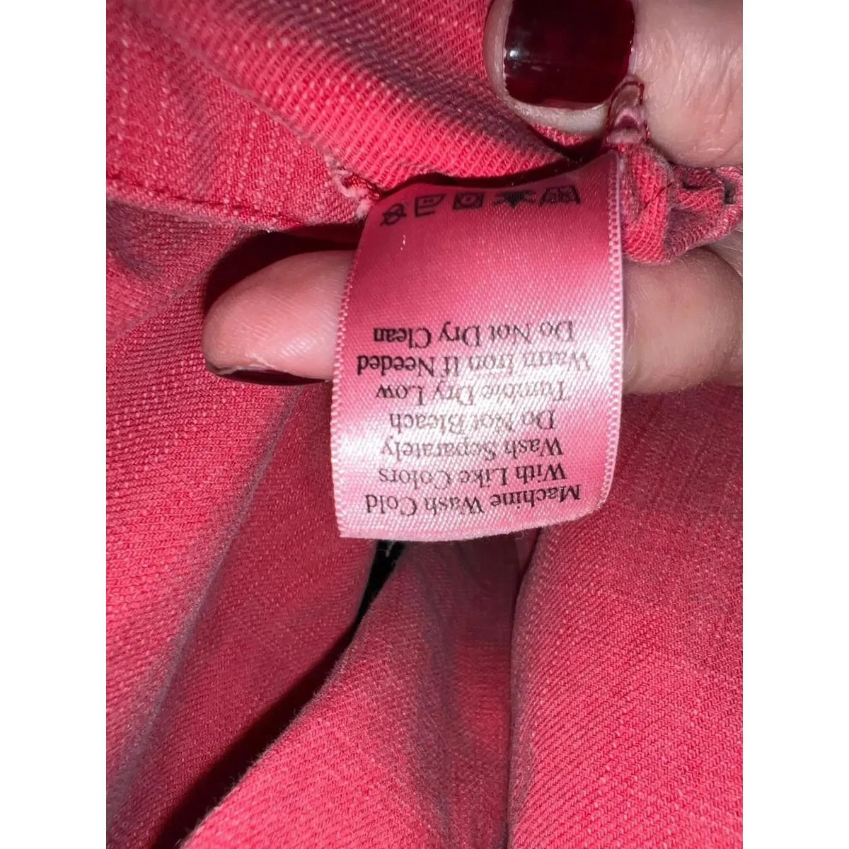 Coldwater Creek Jacket Womens Washed Red Cotton Pullover Denim Hooded Size 3X - Image 8