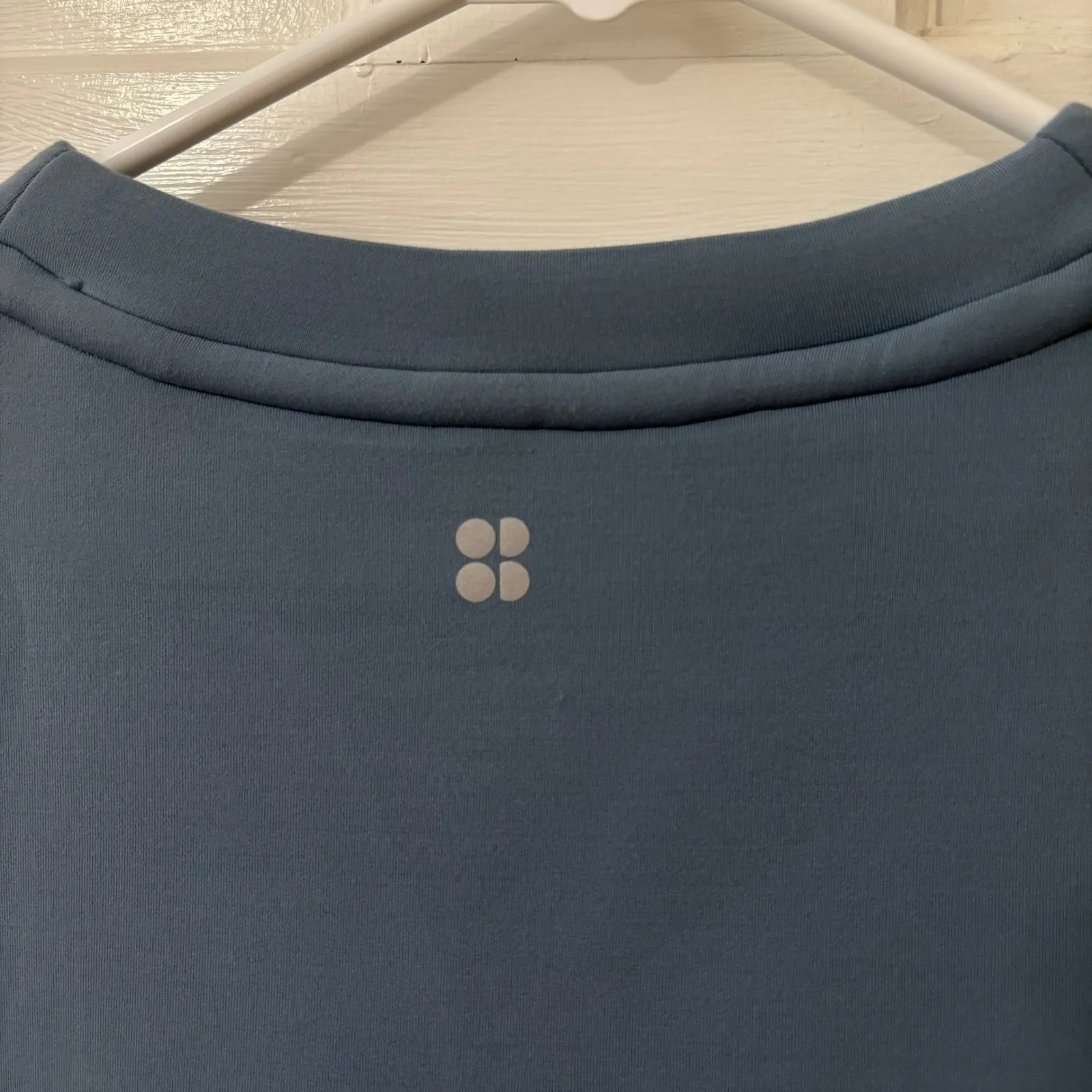 Sweaty Betty Grace Cozy Blue Oversized Scuba Sweatshirt Top XXS RUNS LARGE - Image 7