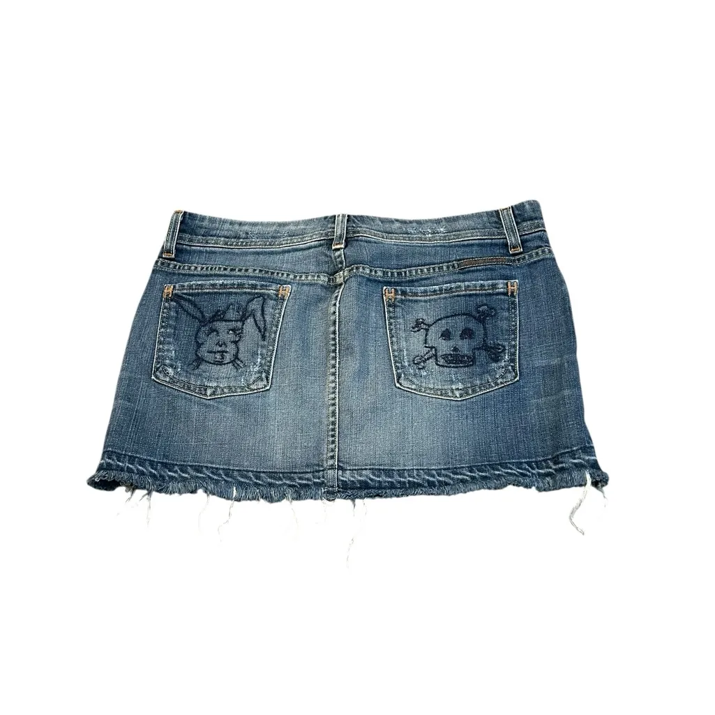CITIZENS skull and rabbit denim mini skirt - Image 2