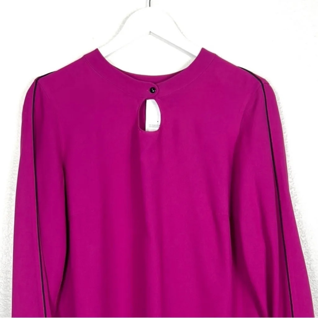 Akris Punto  Long-sleeve Keyhole Blouse in Pink size 10 EUC - Image 3