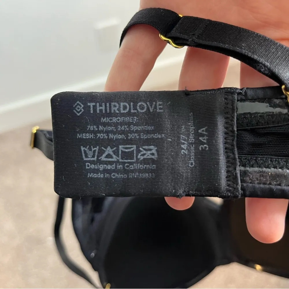 NWOT Third Love 24/7 Classic Strapless 34A Black Bra Convertible - Image 6