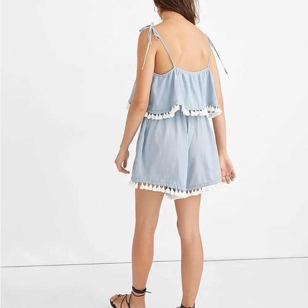 blue romper tassel cover up size small s - Image 4