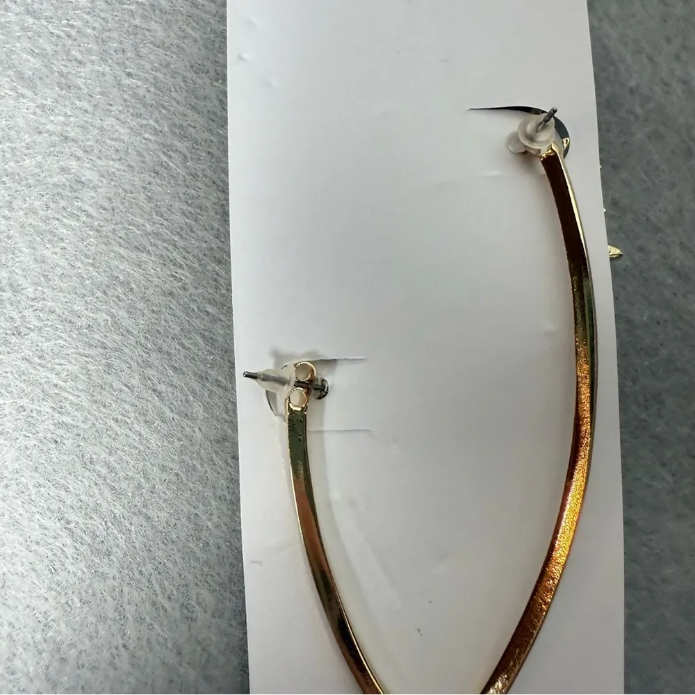 Bansri Anthropologie Women’s Gold Rhinestone Cuff Earrings NWT - Image 4