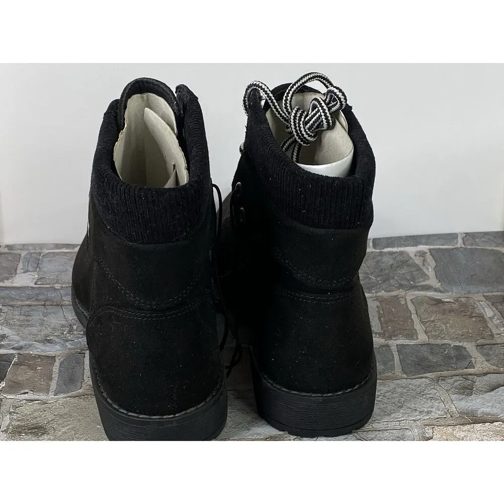 NWT $65 Women's St. John's Bay SHAE Stacked Heel Lace Up Boots - Black - 7.5 - Image 7