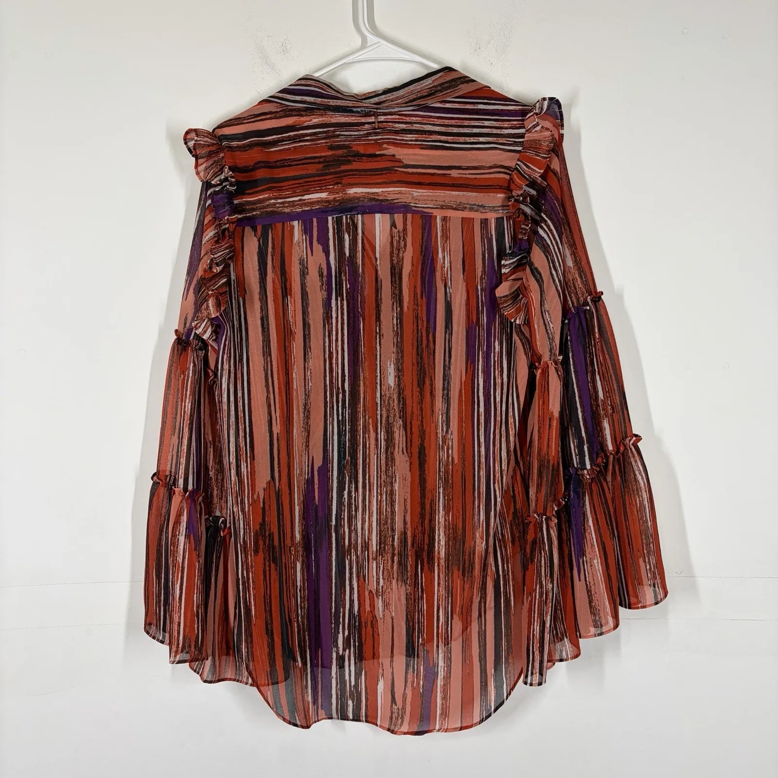 MISA Los Angeles Stripe Bell Sleeve Blouse Size Small - Image 2