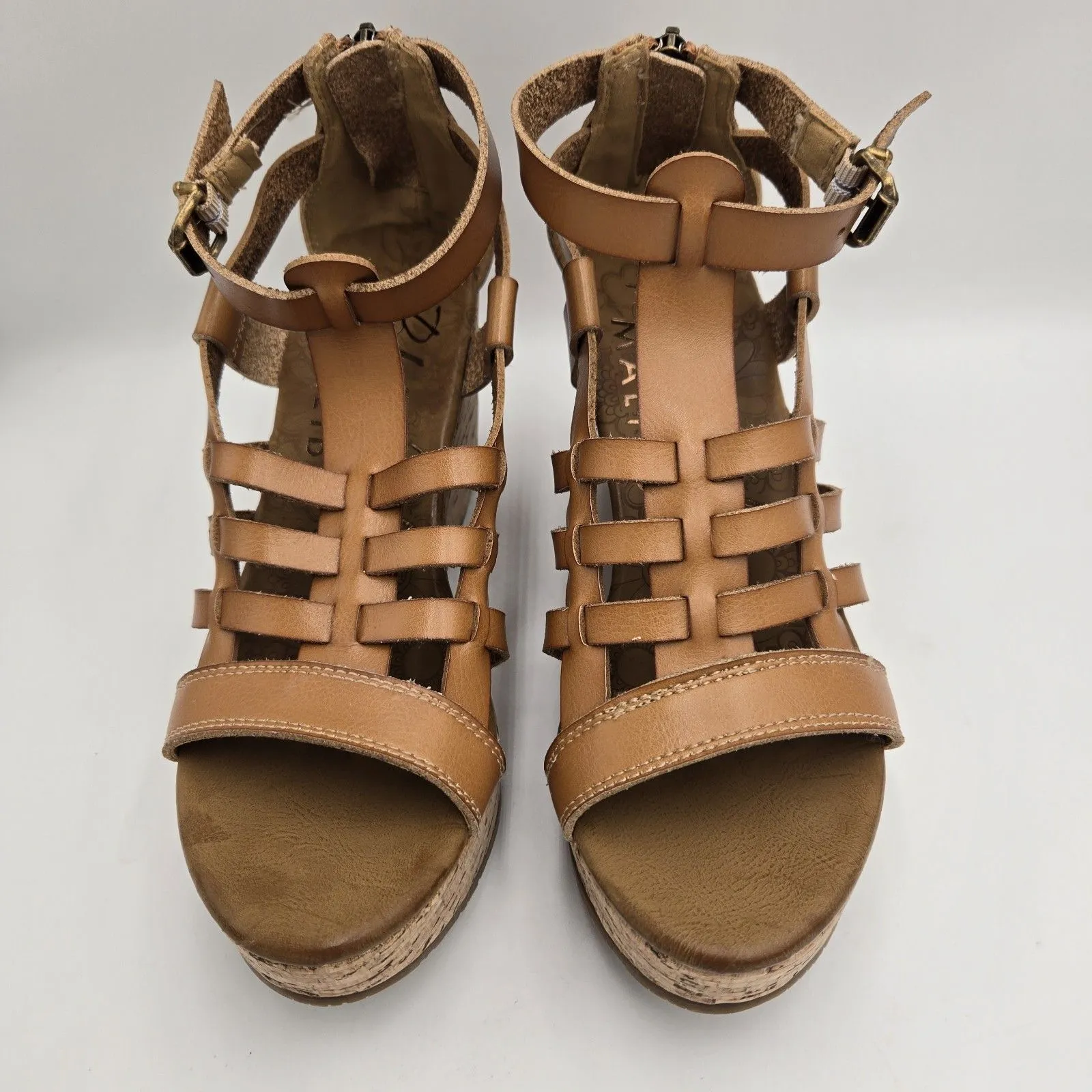 Blowfish Malibu Piper Cork Wedge Sandals Tan Woven Gladiator Strappy Women Sz 6 - Image 3