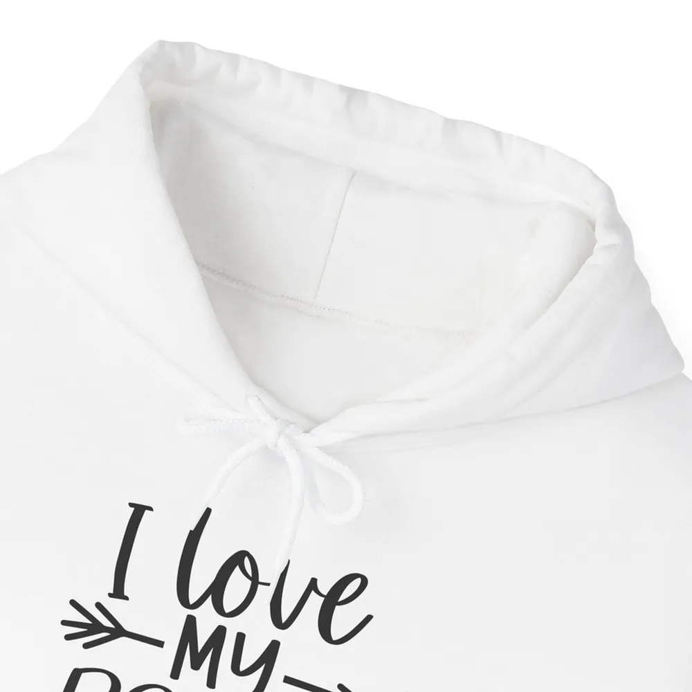 Handmade I love my Boss White Black Women's Hoodie Size L - Image 2