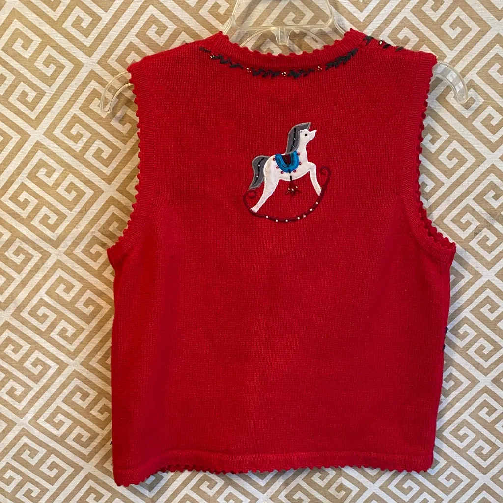 Vintage Studio Festive Red Sweater Vest Size undefined - Image 8