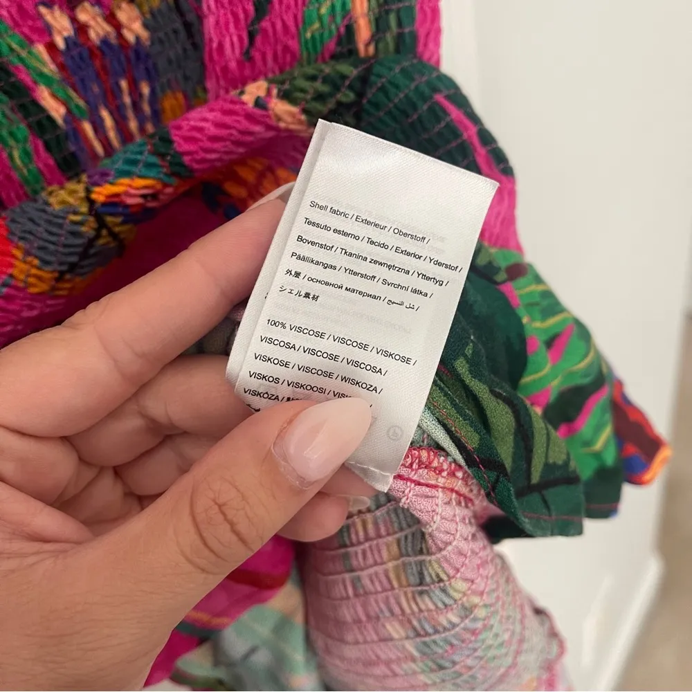 Farm Rio Painted Toucans Mini Dress Smocked Pink - Image 7