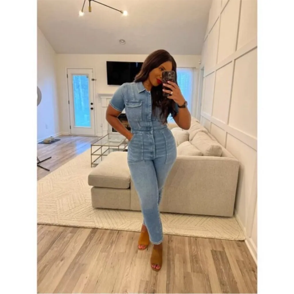 Good American Fit for Success Jumpsuit in Blue274 Womens Size 1 / US M - Image 7