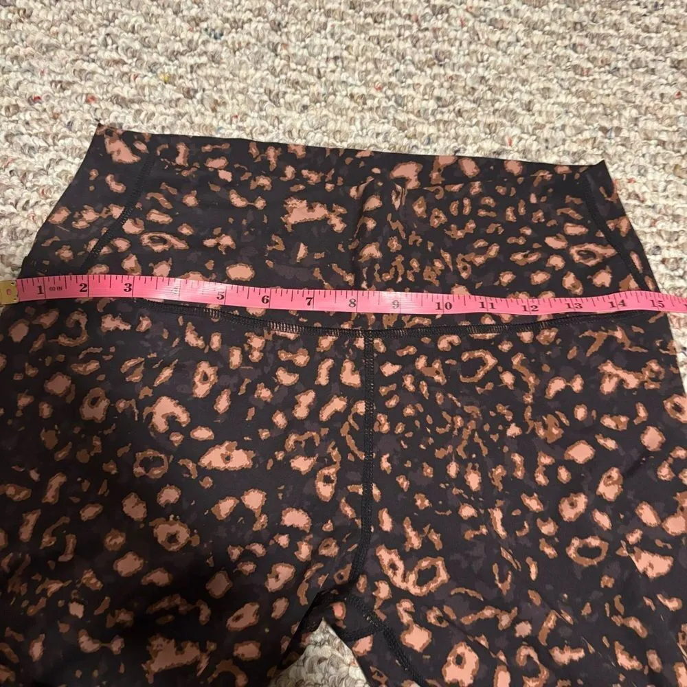 VARLEY Luna High Rise 7/8 textured animal print black brown orange- Size Large - Image 14