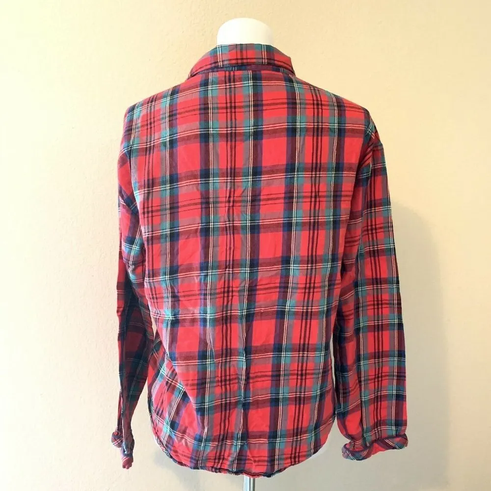 Victoria's Secret Multi Color Plaid Button Shirt - Image 4