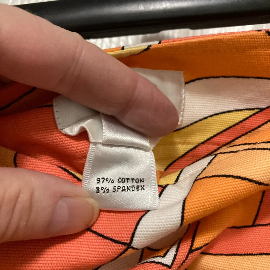 Talbots Orange Psychedelic Print Mini Skirt - Image 3