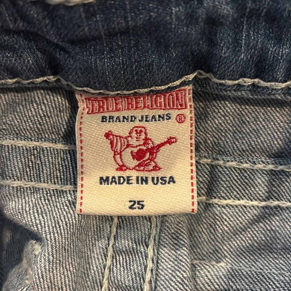 True Religion Distressed Sophie Denim Bermuda Shorts Blue Women’s Size 25 - Image 5