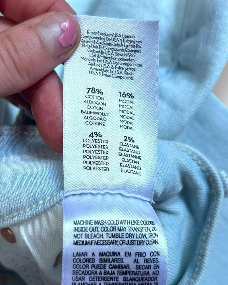 Mother the Pixie Tomcat Distressed Ankle Straight Leg Jeans Light Wash Size 24 Blue - Image 15