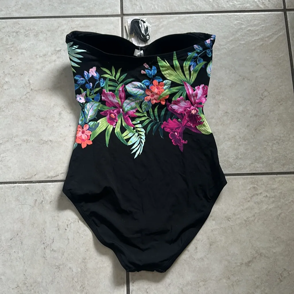 NWT Tommy‎ Bahama Coastal Gardens Bandeau One Piece Swimsuit - Image 3